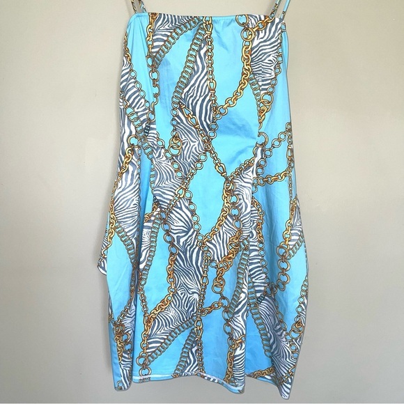 Show Me Your Mumu Amara Mini Dress in Zebra Chain Print XL NEW! 100% Cotton - Picture 7 of 10
